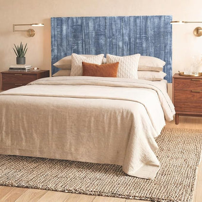 Barn Walls Twin Wood Headboard - Blue Stonewash Farmhouse Design - Wall Mounted Floating Headboard for Twin Bed - Handcrafted Solid Wood - Easy No-Drill Installation