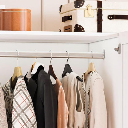 3 Doors Mirrored Wardrobe Armoire Closet with Drawers, LED Armoire Storage Cabinet with Adjustable Shelves & Hanging Rod, 74.8" H Freestanding Clothing Storage Cabinet for Bedroom, White