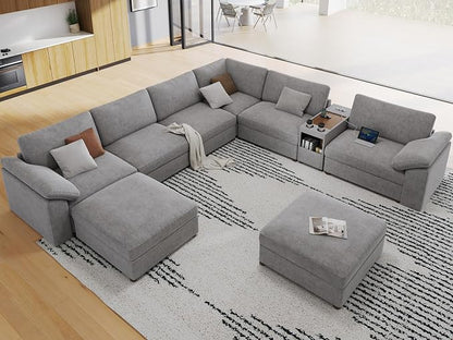 EASE MOOSE Oversized U Shape Sectional Sofa,Modern Comfy Modular Sofa