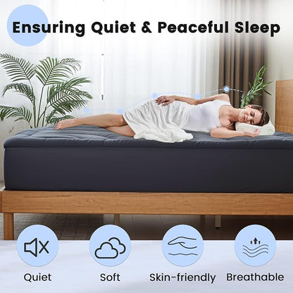 Waterproof Mattress Pad Twin XL, Quilted Fitted Twin XL Mattress Topper for College Dorm, Five-Layers Noiseless Mattress Protector Cover with 8"-21" Deep Pocket, Grey, 39x80