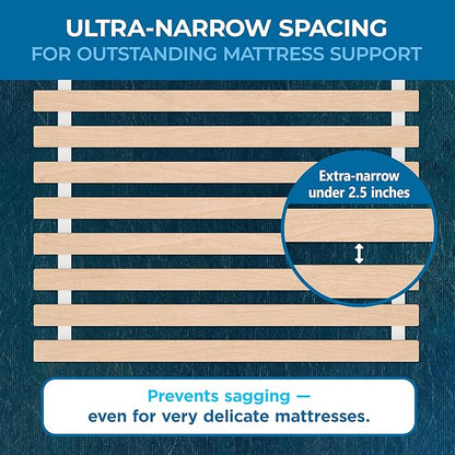 Meliusly Twin Bed Slats 38x75 – Heavy Duty 0.6 Inch Thick Replacement Wood Slats for Twin Size Bed Frame, Slatted Bed Base with Under 2.5 Inch Spacing, Wooden Mattress Support Slats for Platform Bed