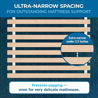 Meliusly King Bed Slats 76x80 – Heavy Duty 0.6 Inch Thick Replacement Wood Slats for King Size Bed Frame, Slatted Bed Base with Under 2.5 Inch Spacing, Wooden Mattress Support Slats for Platform Bed
