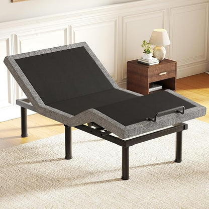 Tami Tami T450 Adjustable Bed Frame Twin XL Size with Remote & Nightlight - Syncable Electric Beds Bases with Head & Foot Incline, Zero Gravity, 3 Height-Adjustable Legs, Quiet Motor, Easy Assembly