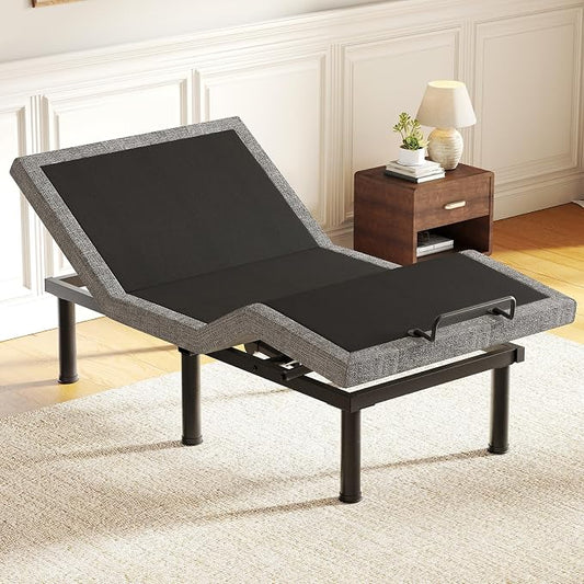 Tami Tami T450 Adjustable Bed Frame Twin XL Size with Remote & Nightlight - Syncable Electric Beds Bases with Head & Foot Incline, Zero Gravity, 3 Height-Adjustable Legs, Quiet Motor, Easy Assembly