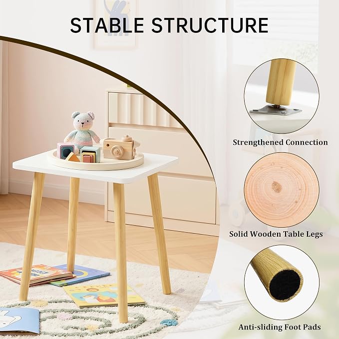 FORAOFUR Small Side Table, Modern Wood Mini Coffee Table, Easy Assembly Compact End Table for Living Room Bedroom Sofa, Minimalist White Accent Furniture for Small Spaces