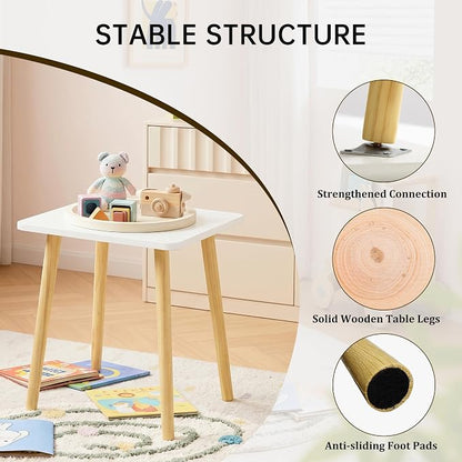 FORAOFUR Small Side Table, Modern Wood Mini Coffee Table, Easy Assembly Compact End Table for Living Room Bedroom Sofa, Minimalist White Accent Furniture for Small Spaces