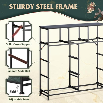 WLIVE 9 Drawer Dresser, Fabric Storage Tower for Bedroom, Hallway, Closet, Tall Chest Organizer Unit for Bedroom with Fabric Bins, Steel Frame, Wood Top, Easy Pull Handle, Vintage Green