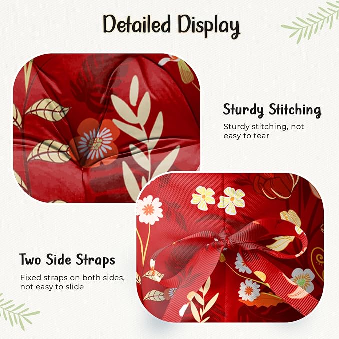 Double Egg Chair Cushion Replacement Waterproof for Outdoor Patio Hanging Basket Egg Chairs, 59x43-Inch Thickened 100% Cotton Large Double Eggs Swing Chair Cushions, Red Peony
