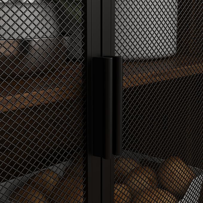AIEGLE Large Kitchen Hutch Pantry Cabinet, Storage Kitchen Pantry in Metal Frame, Storage Cupboard with Metal Mesh Door, 6 Drawer & Microwave Shelf, for Kitchen Living Room, Brown 70.9" Wide