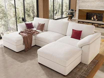 EASE MOOSE Oversized U Shape Sectional Modular Sofa,Wide Deep seat Sectional Sofa,Comfortable Cloud Modular Sofa