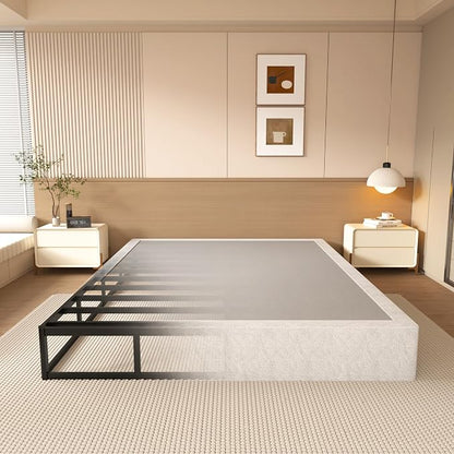 NHODIR 8 Inch Box Spring Queen Size Bed Base, Heavy Duty Metal Queen Mattress Foundation with Fabric Cover, Easy Assembly,Noise Free