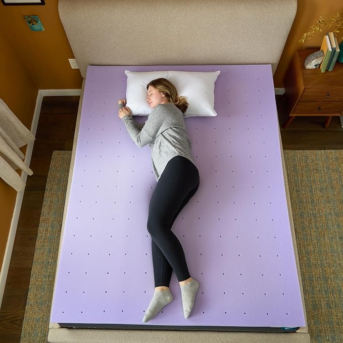 Lucid® 2" Lavender Memory Foam Mattress Topper – CertiPUR-US®, Twin