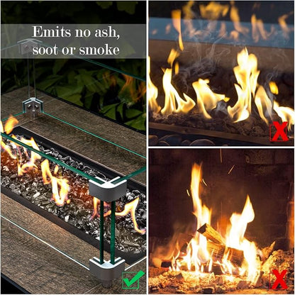 GASPRO 10 lbs Fire Glass for Propane Fire Pit, 1/2-Inch Decorative Firepit Glass Rock for Gas Fireplace
