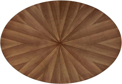 Modway Crossroads 63" Oval Wood Dining Table, Walnut
