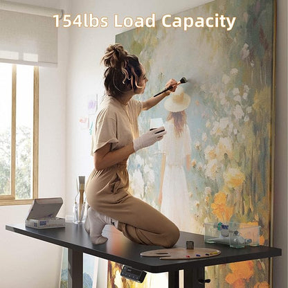 YIHAYO Low Height Adjustable Desk, Lifts 18.1-28.3 Inches, Electric Standing Desk for Short People, 55 x 24 Inches Computer Table with Splice Board for Home Office, Black