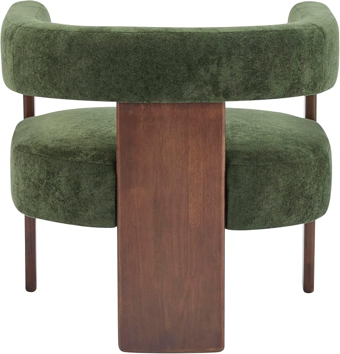 Christopher Knight Home Nettie Modern Accent Chair for Living Room, Velvet Fabric Single Lounge Sofa Chair with Wooden Frame, Comfy Reading Chair for Bedroom, Lounge Armchair with Cushion, Olive Green