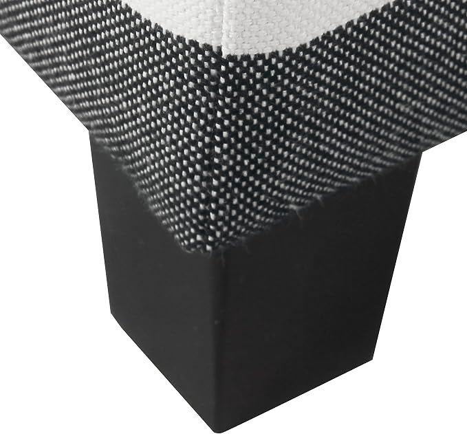 HomePop Home Decor | K7342-F2262| Classic Square Storage Ottoman with Lift Off Lid | Ottoman with Storage for Living Room & Bedroom, Black Plaid Large