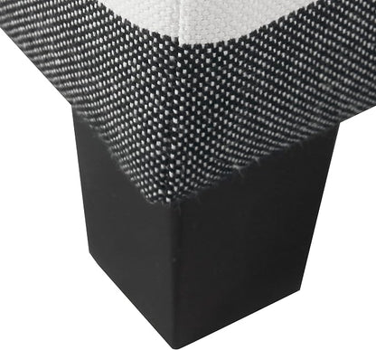 HomePop Home Decor | K7342-F2262| Classic Square Storage Ottoman with Lift Off Lid | Ottoman with Storage for Living Room & Bedroom, Black Plaid Large