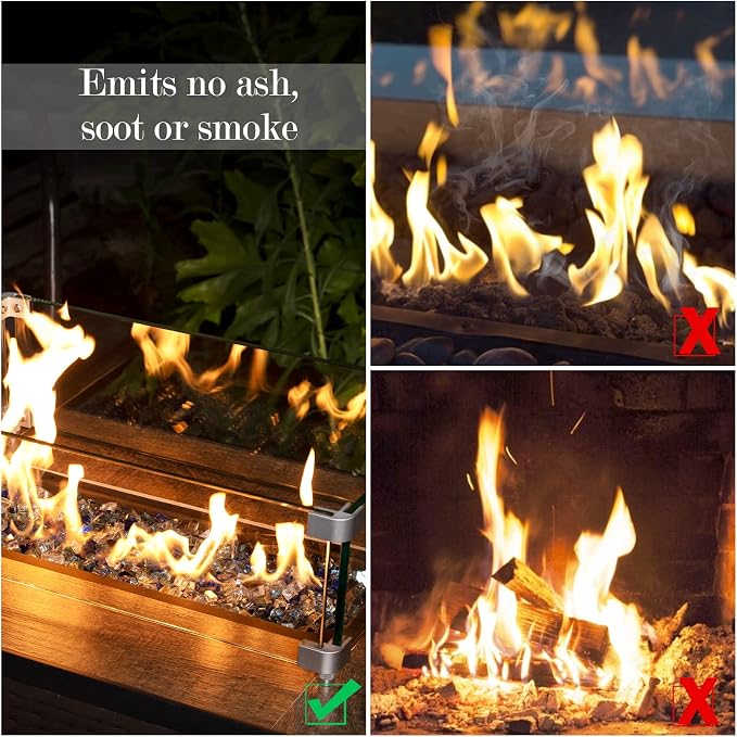 GASPRO 20 lbs Fire Glass for Propane Fire Pit, 1/2-Inch Reflective Fireplace Glass Rocks for Fire Pit Table, Blend of Cobalt Blue, Caribbean Blue and Platinum