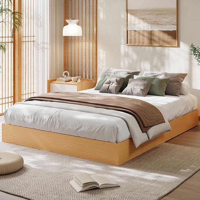 GarveeHome King Size Wood Platform Bed Frame,Wooden Bed Frame Without Headboard, Wood Slat Support,No Box Spring Needed, Easy Assembly