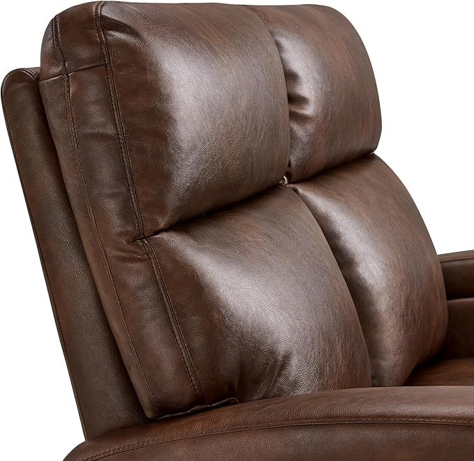 MCombo Zero Wall Recliner Loveseat, 2-Seat Power Wall Hugger Sofa with USB & Type-C Dual Ports, for Small Space, Living Room, RV PR646 (Dark Brown, Loveseat)