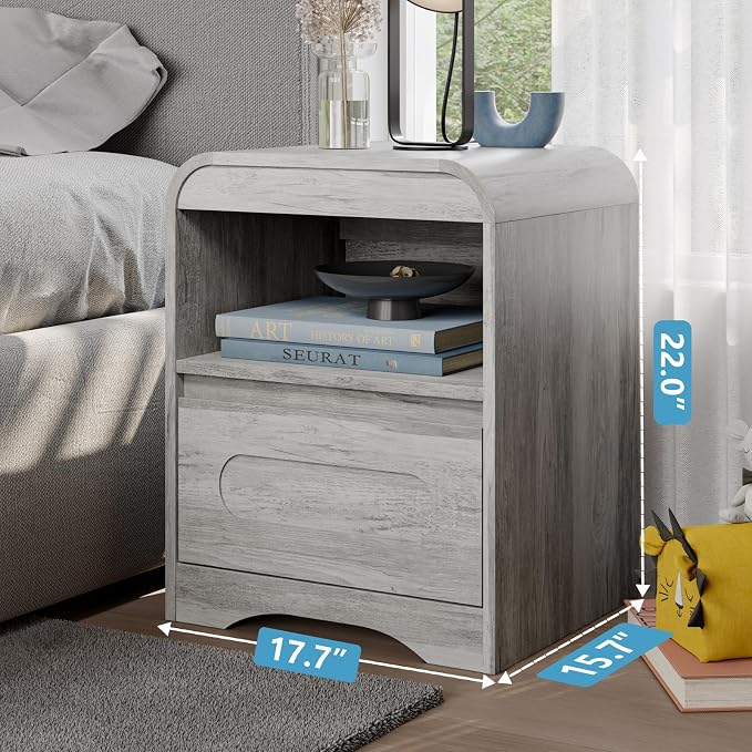 3 Piece Bedroom Set, Dresser and Nightstand Sets for Bedroom | Wood 6 Drawer Dresser & Night Stand Set of 2, Tall Chest of Drawers Modern Storage Cabinet Bedroom Furniture Set, Grey