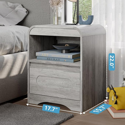 3 Piece Bedroom Set, Dresser and Nightstand Sets for Bedroom | Wood 6 Drawer Dresser & Night Stand Set of 2, Tall Chest of Drawers Modern Storage Cabinet Bedroom Furniture Set, Grey