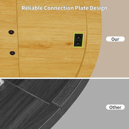 iPormis 47-Inch Round Dining Table for 4-6 People, Circle Dinner Table with Wooden Legs and A Stable Round Pedestal Base, Space Saving Wooden Kitchen and Dining Room Table, Oak (Table Only)