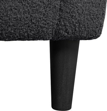 Topeakmart Barrel Chair, Soft Sherpa Accent Chair Side Chair Club Chair Modern Style Deep Seating Barrel Armchair for Living Room Furniture Reading Room Bedroom, Dark Gray