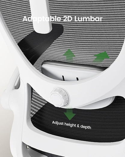 Marsail Ergonomic Office Chair: Office Desk Chair with High Back Mesh and Adjustable Lumbar Support Rolling Work Swivel Task Chairs with Wheel 3D Armrests and Headrest