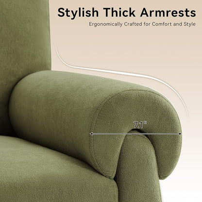 Accent Chairs Set of 2, Modern Living Room Chairs, Comfy Single Sofa Chair with Thick Cushion and Armrests, Upholstered Reading Club Chair, Arm Chair for Living Room Bedroom, Green