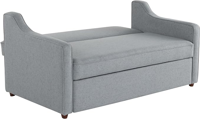 Serta® Corren 68.1" Queen Sized Convertible Sofa, Dream Coil® Comfort, Fingerguard® Pinch Point Protection, Sofa Chenille Fabric, Light Gray