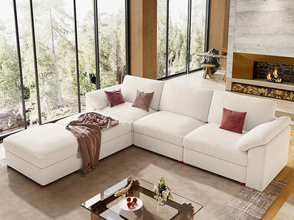 EASE MOOSE Oversized U Shape Sectional Modular Sofa,Wide Deep seat Sectional Sofa,Comfortable Cloud Modular Sofa