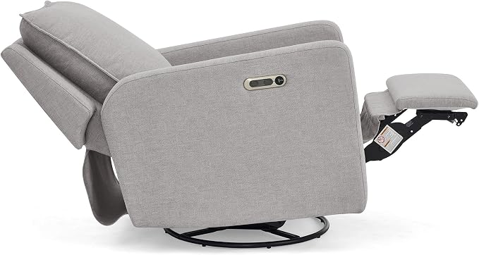 babyGap Harlowe Power Recliner with USB-A & Charging Port by Delta Children - Greenguard Gold Certified – Stain-Resistant Performance Fabric is Oeko-TEX Standard 100 Certified, Ash