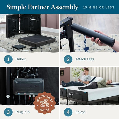 Lucid® L600 Adjustable Bed Frame – Zero Gravity – Massage – App, Twin XL