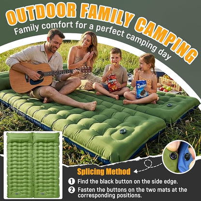 FUN PAC Camping Sleeping Pad,Ultralight Camping Mattress with Pillow, Built-in Foot Pump Inflatable Sleeping Pad Compact for Camping,Backpacking, Hiking,Traveling
