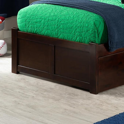 AFI, Concord Twin Platform Bed with Footboard & Storage Drawers, Walnut