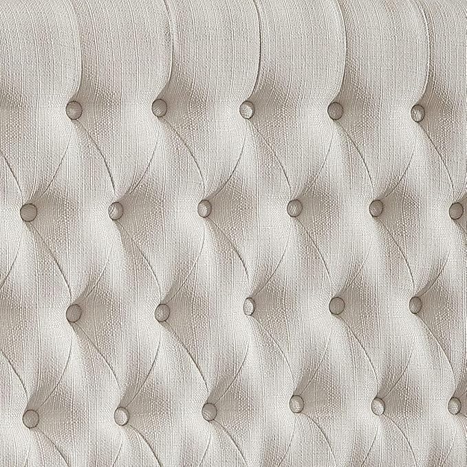 24KF Upholstered Tufted Button Wall Mounted Linen Headboard,Comfortable Fashional Headboard Queen/Full Size,6055-Q-Ivory