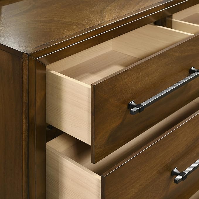 New Classic Furniture Ballard 5-Piece Wood Queen Bedroom Set with 2-Nightstands, Walnut Brown