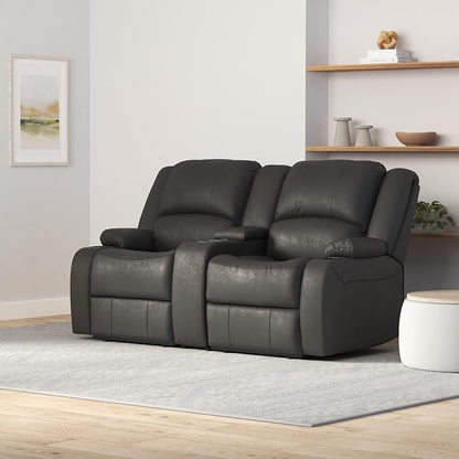 RecPro Charles 67" RV Wall Hugger Reclining Sofa | Gunmetal