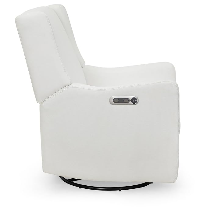 Delta Children Mercer Electronic Power Recliner and Swivel Glider with USB Port in LiveSmart Performance Fabric - Water Repellent & Stain Resistant, Pearl