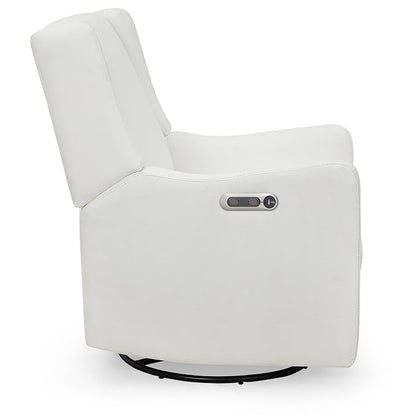 Delta Children Mercer Electronic Power Recliner and Swivel Glider with USB Port in LiveSmart Performance Fabric - Water Repellent & Stain Resistant, Pearl