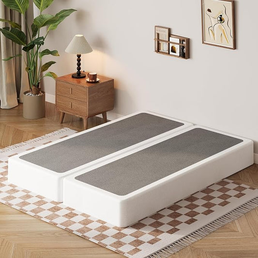 EMODA 7 Inch Split Full Size Box Spring Bed Base, 3500LBS Heavy Duty Metal Box Spring Full Mattress Foundation with Fabric Cover, Noise-Free, Non Slip, Easy Assembly
