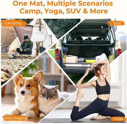BDEUS Memory Foam Camping Mattress Pad 3inch Cot Size Waterproof Roll Up Bed Sleeping Mat for Adults Portable Roll Up Mattress for Travel Guest Floor Bed Cot Mattress Pad for Car, Tent