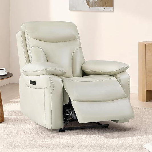 KISLOT Power Recliner Chair Wall Hugger Recliner with Adjustable Headrest and Footrest Dual Motor Electric Faux Leather Reclining Sofa with USB/Type-C Charging for RV Living Room Bedroom