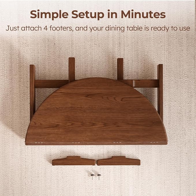 47.2" Solid Wood Small Round Dining Table, 3 in 1 Space Saving Folding Dining Table, Foldable Kitchen Table for 2-6, Round Table with Leaf, Wooden Folding Table Drop Leaf Tables for Small Spaces