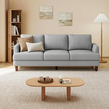 Gericco Mid Century Modern Couches for Living Room, 89" Comfy Grey Couch Sofa with 3-Seater Deep Seats, Upholstered Sofas for Living Room, Office Apartment, Bedroom, Light Grey