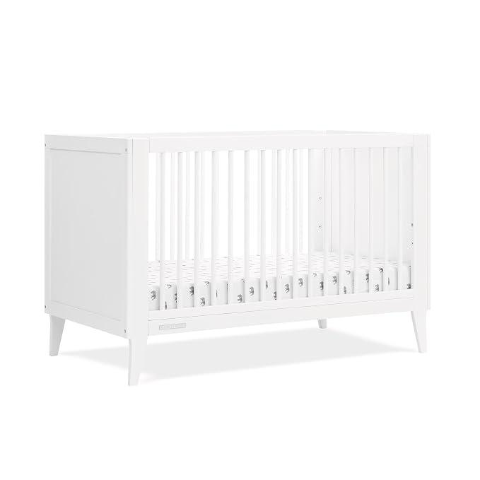 Delta Children Ollie 4-in-1 Convertible Crib - Greenguard Gold Certified, Bianca White