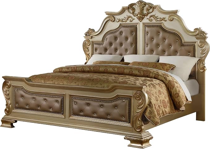 First of a Kind Miranda Gold King 5 Piece Bedroom Set