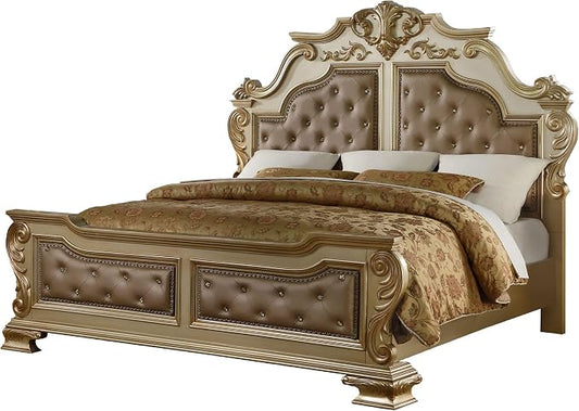 First of a Kind Miranda Gold King 5 Piece Bedroom Set
